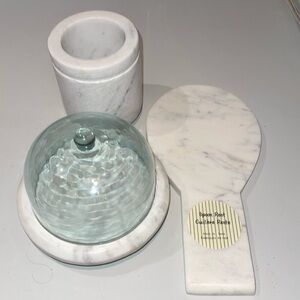 Marble Cheese, Spoon Holder and Vase